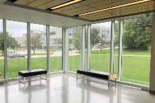 Main Music Building lobby space looking out to Western University