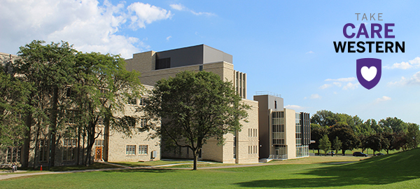 Exterior photo of Music Building and Talbot College at Western University