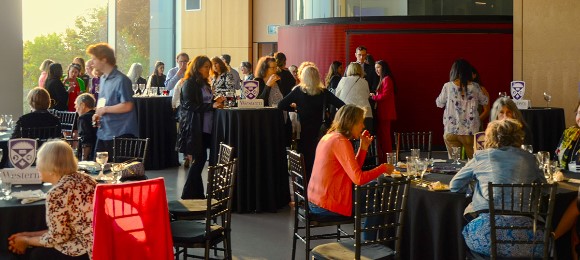 A photo of the hustle and bustle of attendees during the annual Teacher Appreciation Event. This year's event was held at Museum London's Centre at the Forks reception space.